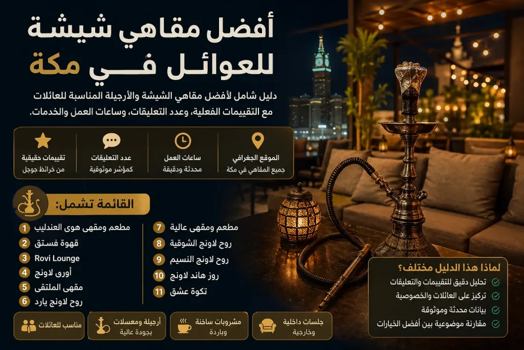 أفضل مقاهي شيشة للعوائل في مكة